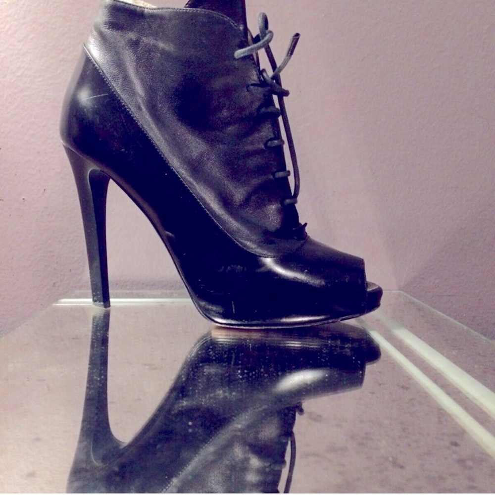 Proenza Schouler peep toe leather ankle boot